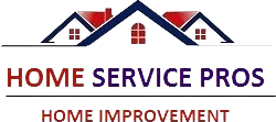 A green sign with red and blue letters that say home service