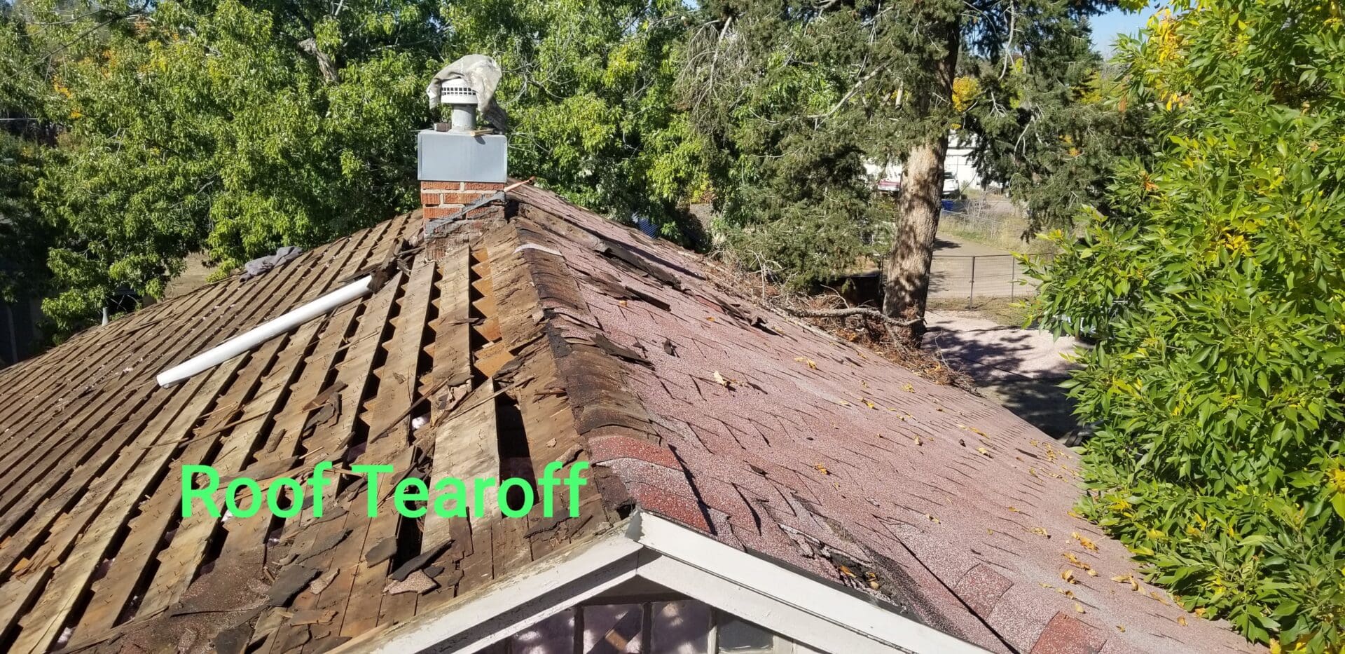 A roof that has been damaged by the rain.