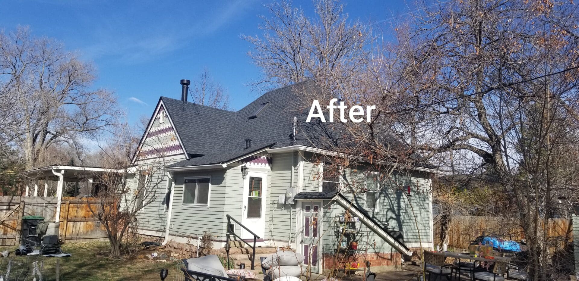 A house with a new roof after renovation.