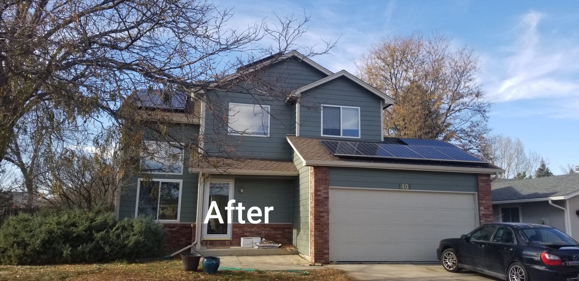 A house with solar panels on the roof.