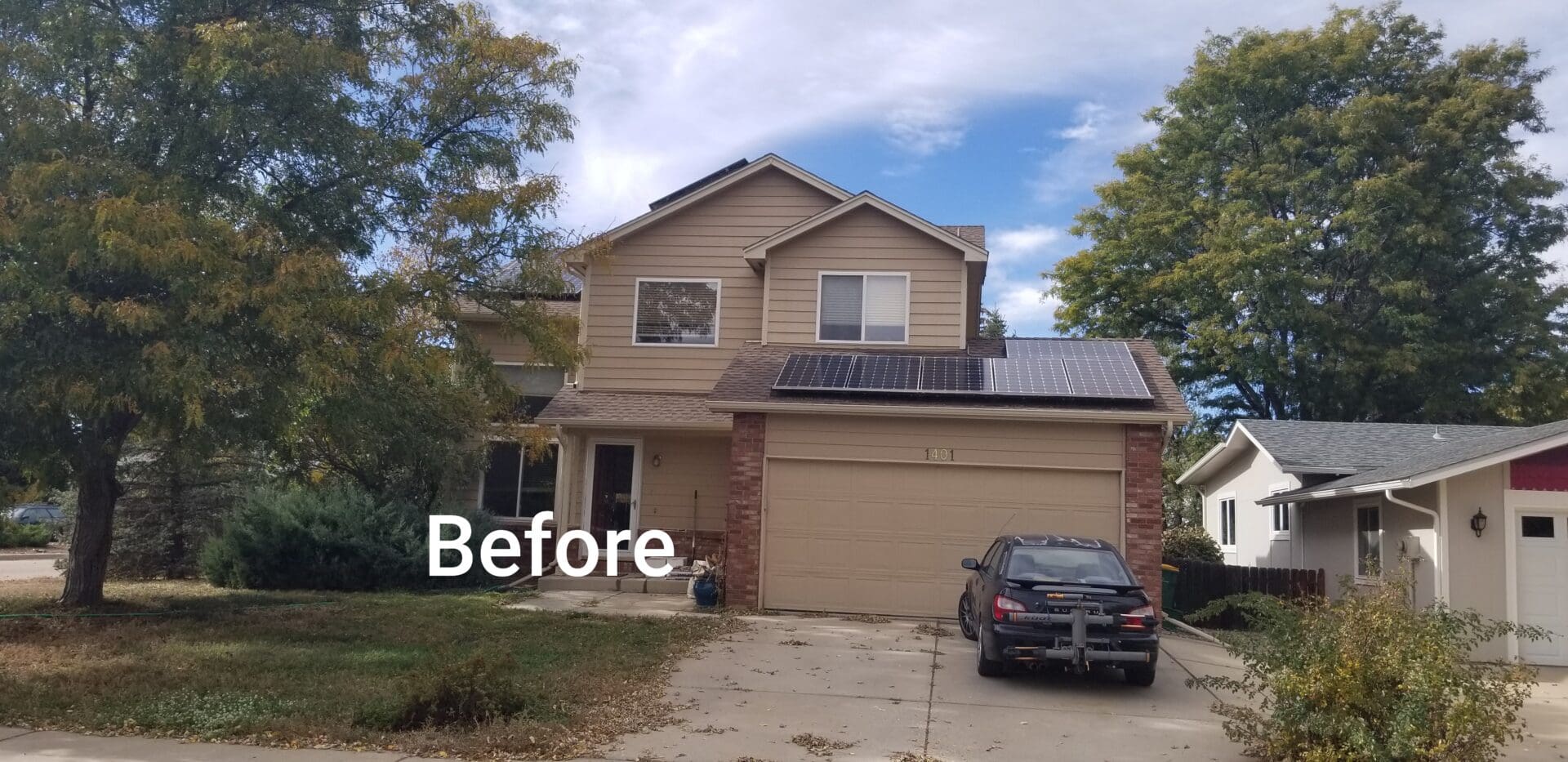 A house with solar panels on the roof.